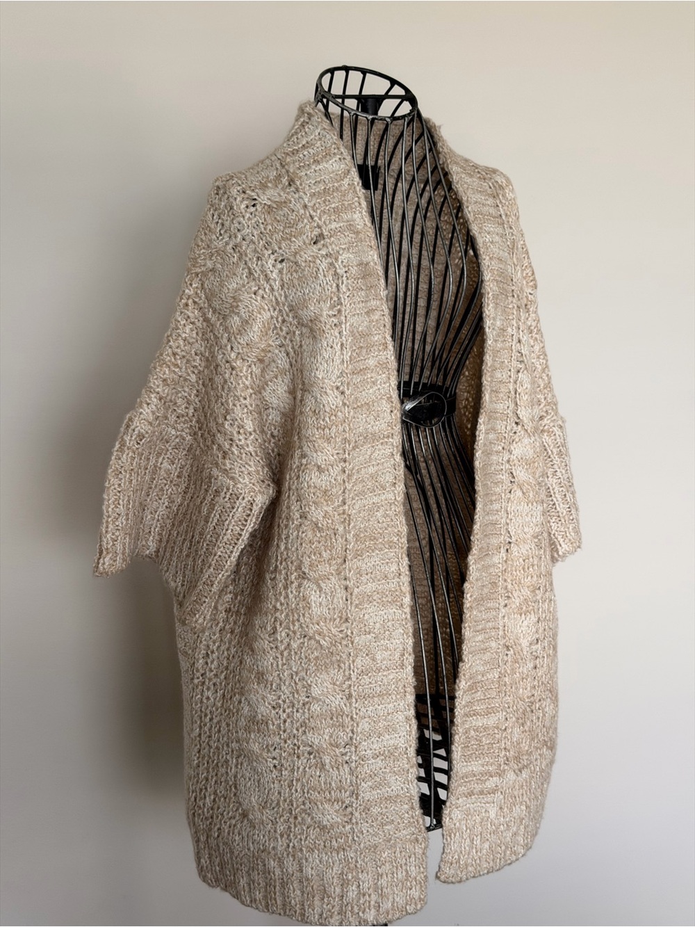 Cozy Open-Front Cable Knit Cardigan Sweater
